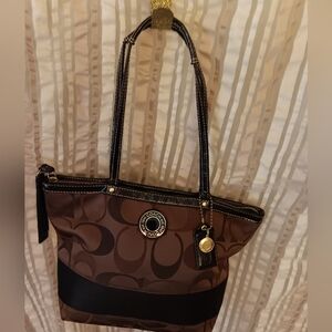 Coach Jacquard Brown Bag